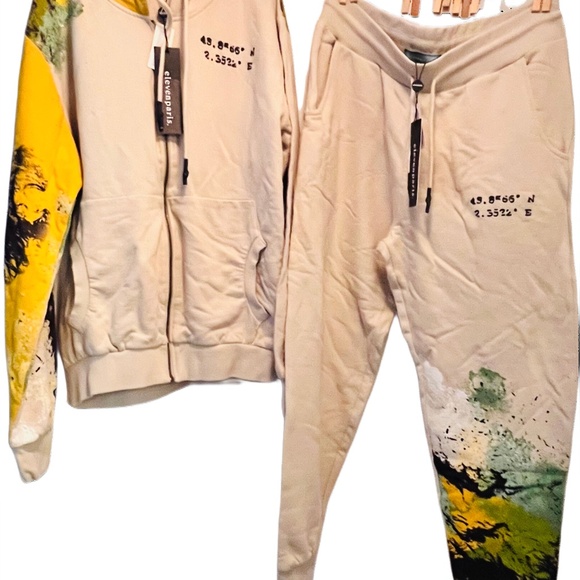 💥NWT ELEVEN PARIS | ABSTRACT AOP ZIP FRONT HOODIE + JOGGER | $115 set >55%OFF💥 - Picture 2 of 11